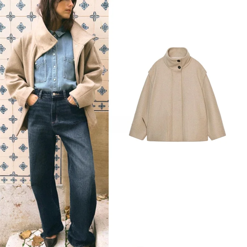 

Новая зимняя женская куртка в повседневном стиле с высоким воротником на молнии, с длинными рукавами, из 100% полиэстера