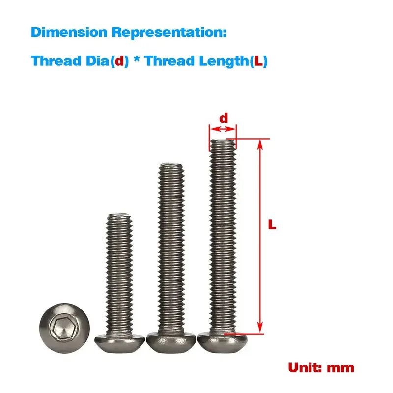 

Biocompatible Titanium Bolt for Weight Reduction Solutions Hex Socket Pan Head Pure Titanium M2 M2.5 M3 M4 M5 M6