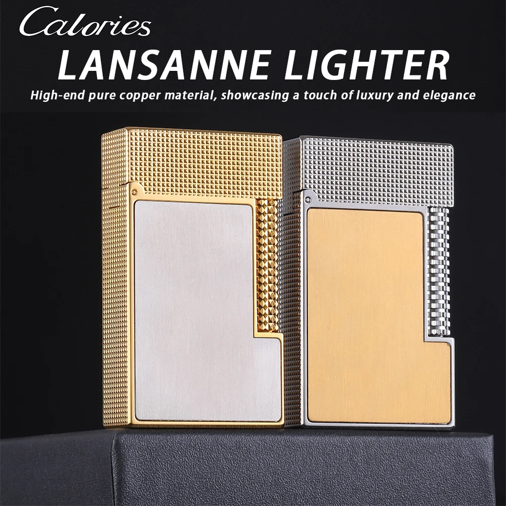 

1 шт. Высококачественная металлическая зажигалка Calorie с боковым выдвижным механизмом из чистой меди, поставляется в подарочной коробке премиум-класса, подарок.
