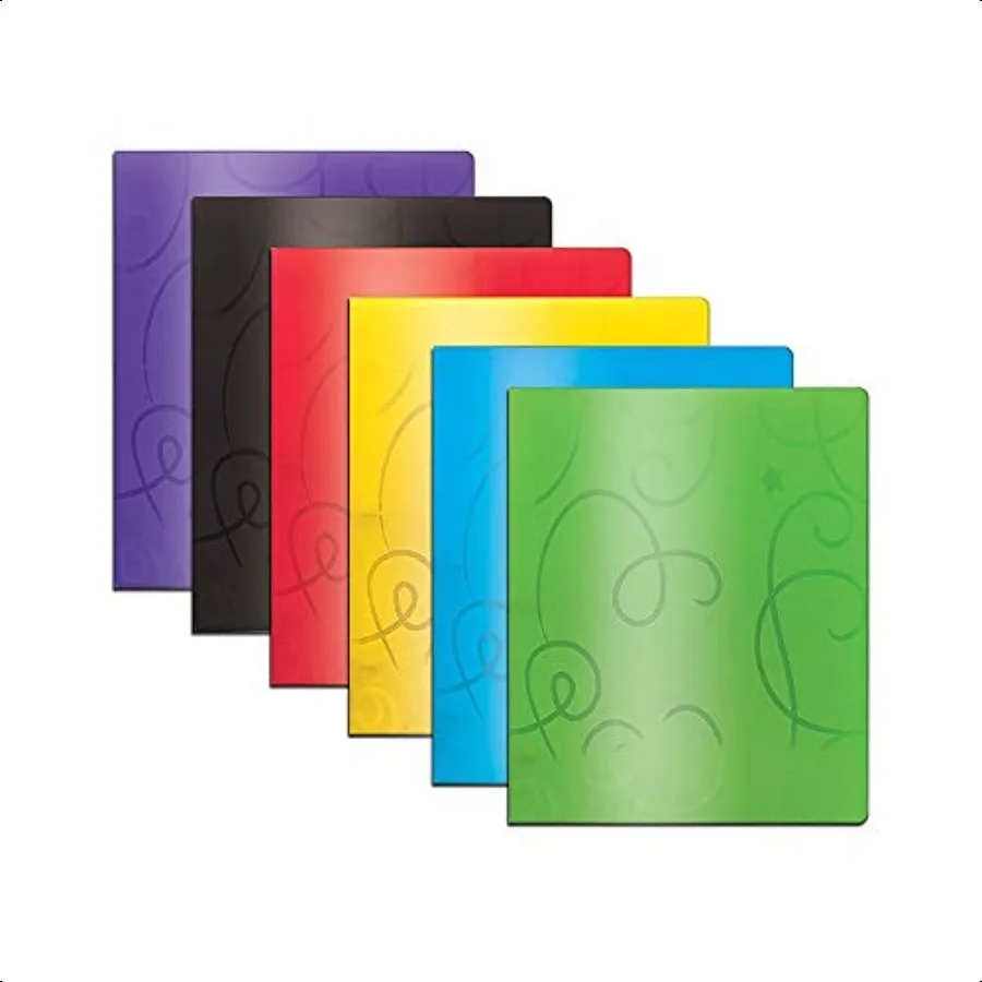 

BAZIC 2 Pockets Poly Folder SwirlPortfolio Letter Size Plastic Folders Holder for Office Busin Document Papers Organizer 6Pack