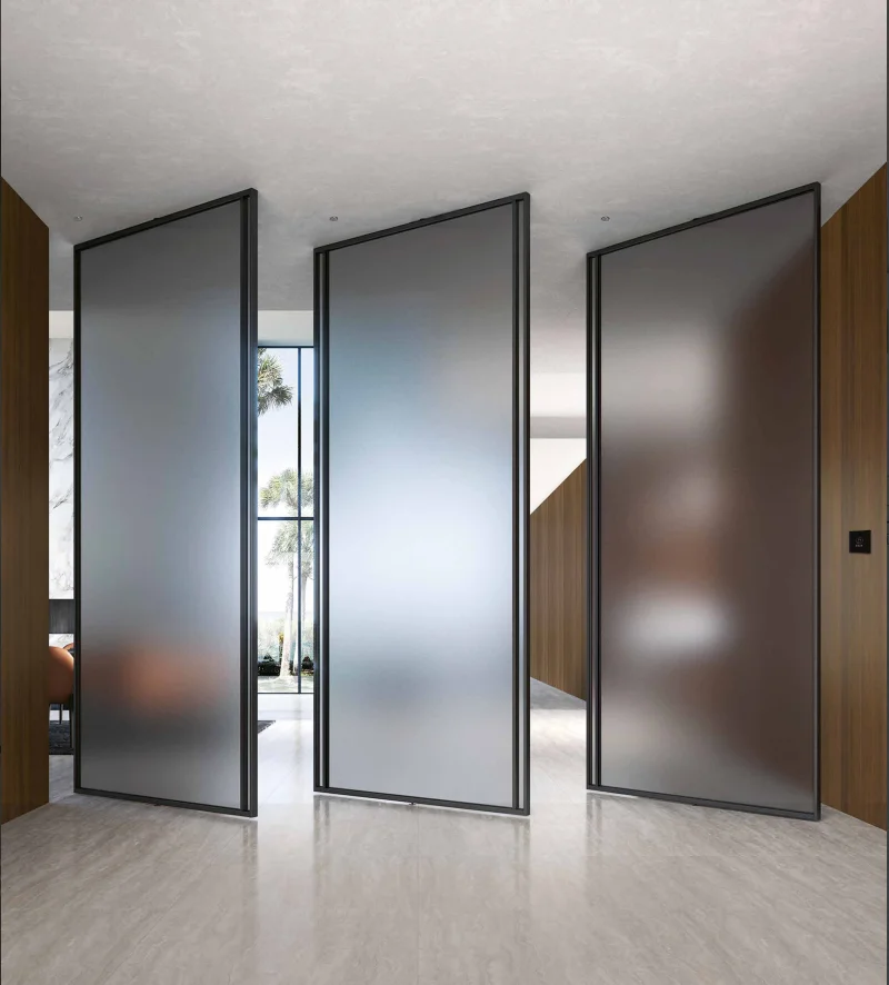 PTA DOOR Aluminum Alloy Heavy Smart Buffer Industrial Modern Automatic Door Mechanism DC Motor Capacity for Hotel Office