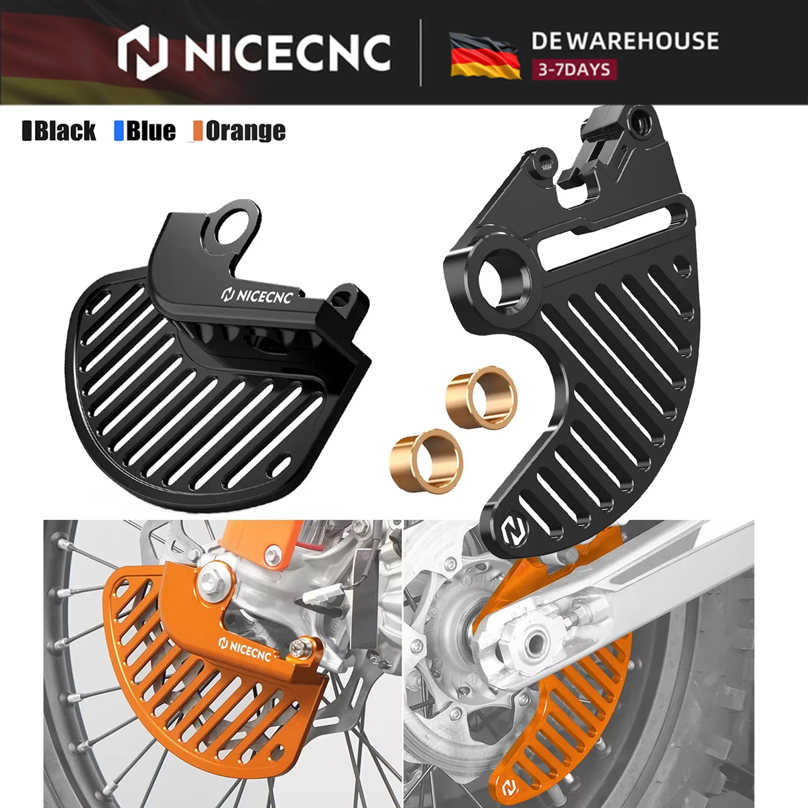 NICECNC Pour 2025 2024 KTM EXC 300 6D TPI XCW XCFW EXCF 500 450 350 300 250 200 150 125 SX XC SXF Protection de disque de frein avant et arrière K