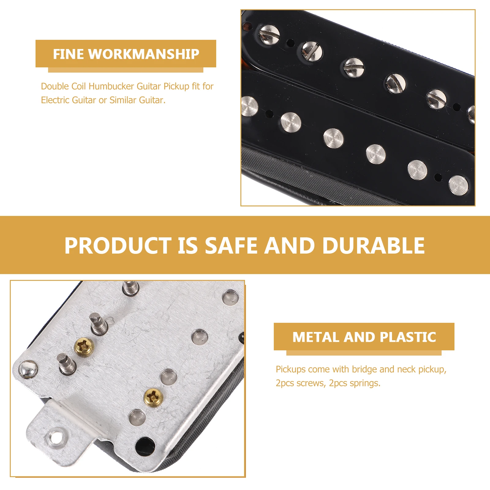 

Electric Guitar Pickup Set Double Coil Humbucker Fit Neck Bridge 50Mm 52Mm 7-8K 14-15K Ohms Guitar Transducer Instrument