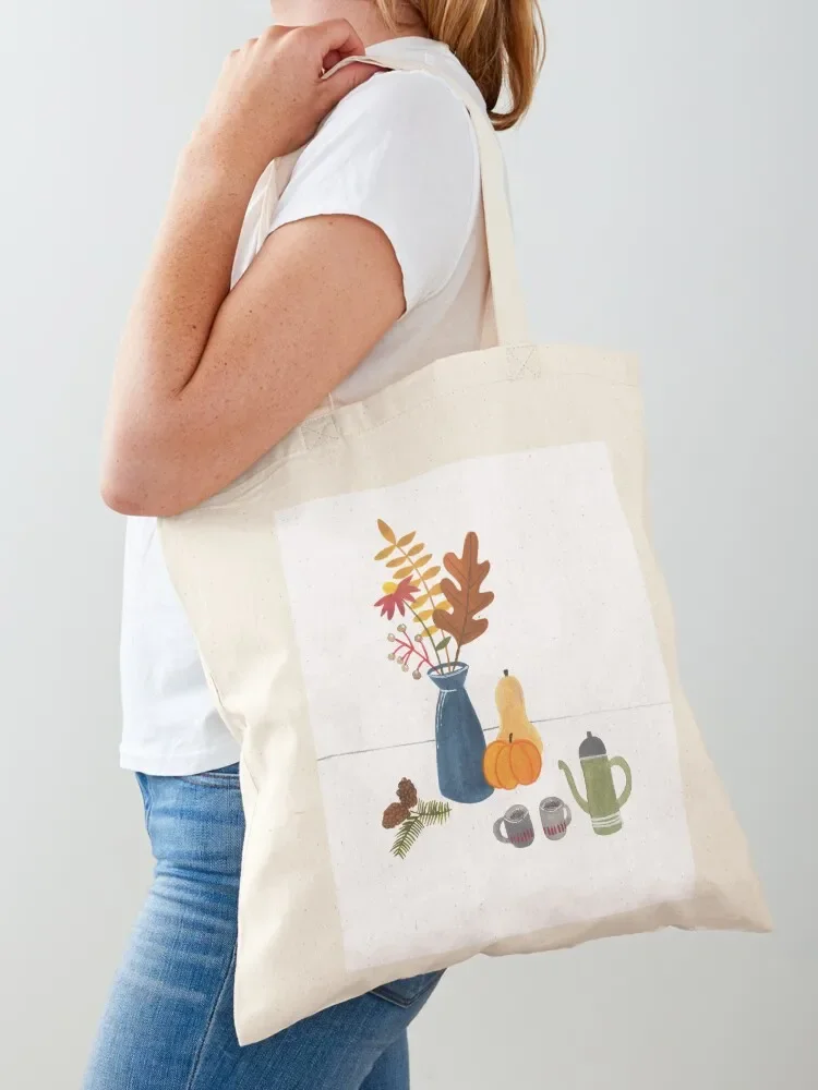 

Sweater weather still life illustration Tote Bag Women's handbag foldable reusable bag Handbags supermarket folding bag