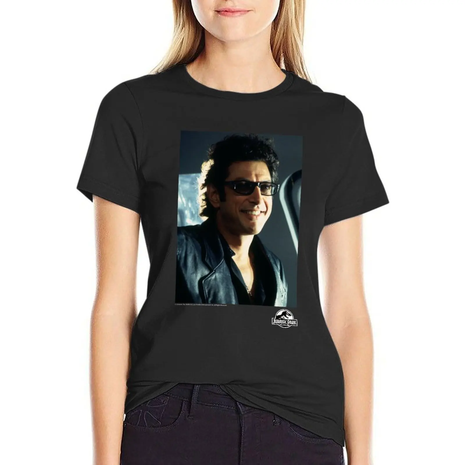 Jurassic Park Dr. Ian Malcolm Sexy Chaos Theorist Poster T-Shirt tees blacks t shirt for Women