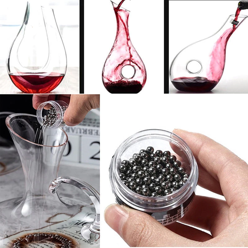 Cuentas de limpieza de Shisha de vidrio malvado, botella de vino tinto de acero inoxidable 304, elimina bolas de suciedad para Cachimba, accesorios