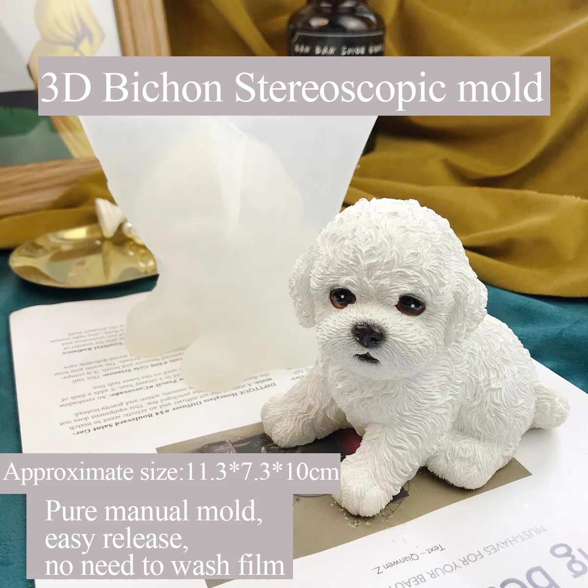 

3D Three-Dimensional Silicone Mold, Bichon Mould, Drop Glue, Handmade DIY, Thin