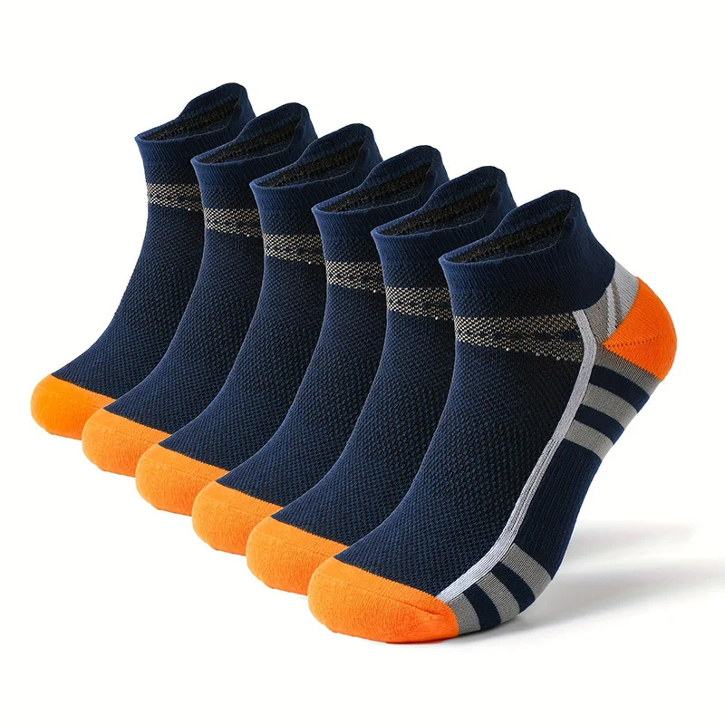 High Quality 6 Pairs Men\'s Sports Socks Casual Breathable Comfortable Running Man Socks New Plus size EU39-46