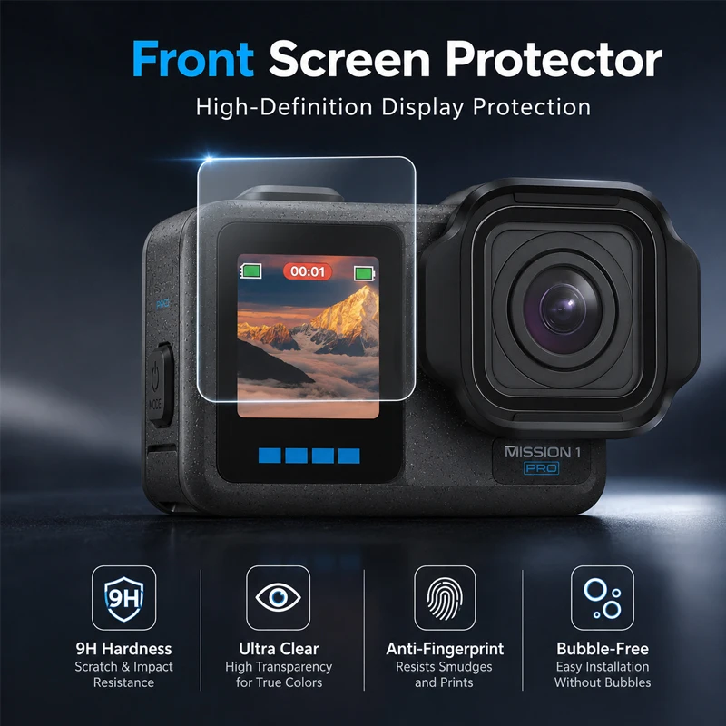Displayschutzfolien aus gehärtetem Glas für GoPro MISSION 1/1 Pro Kameraobjektiv, Schutzfolien aus Glas, 9H Härte, vollständig abdeckende Folien ﻿ – Detail 7