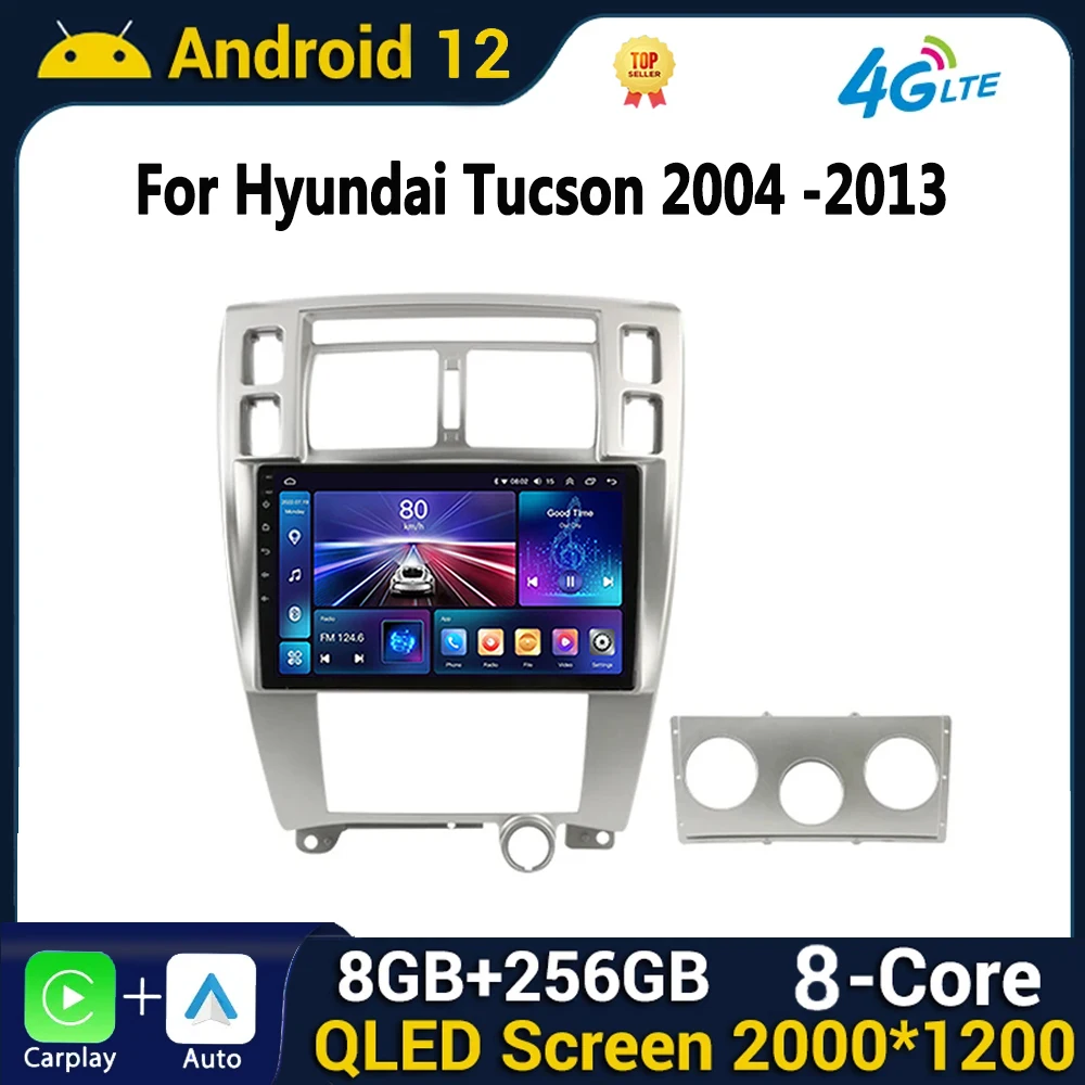 

Автомагнитола на Android, мультимедийный проигрыватель для Hyundai Tucson 2004-2009, мультимедийный стерео проигрыватель с GPS Навигатором, Carplay, автомобильная камера