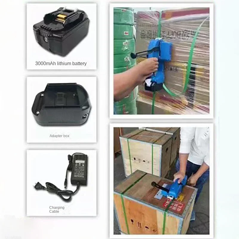 

Semi-Automatic Electric Baling Machine Portable Rechargeable Strapping Packing Tool for 13-16mm PP PET Belts Banding Equipment