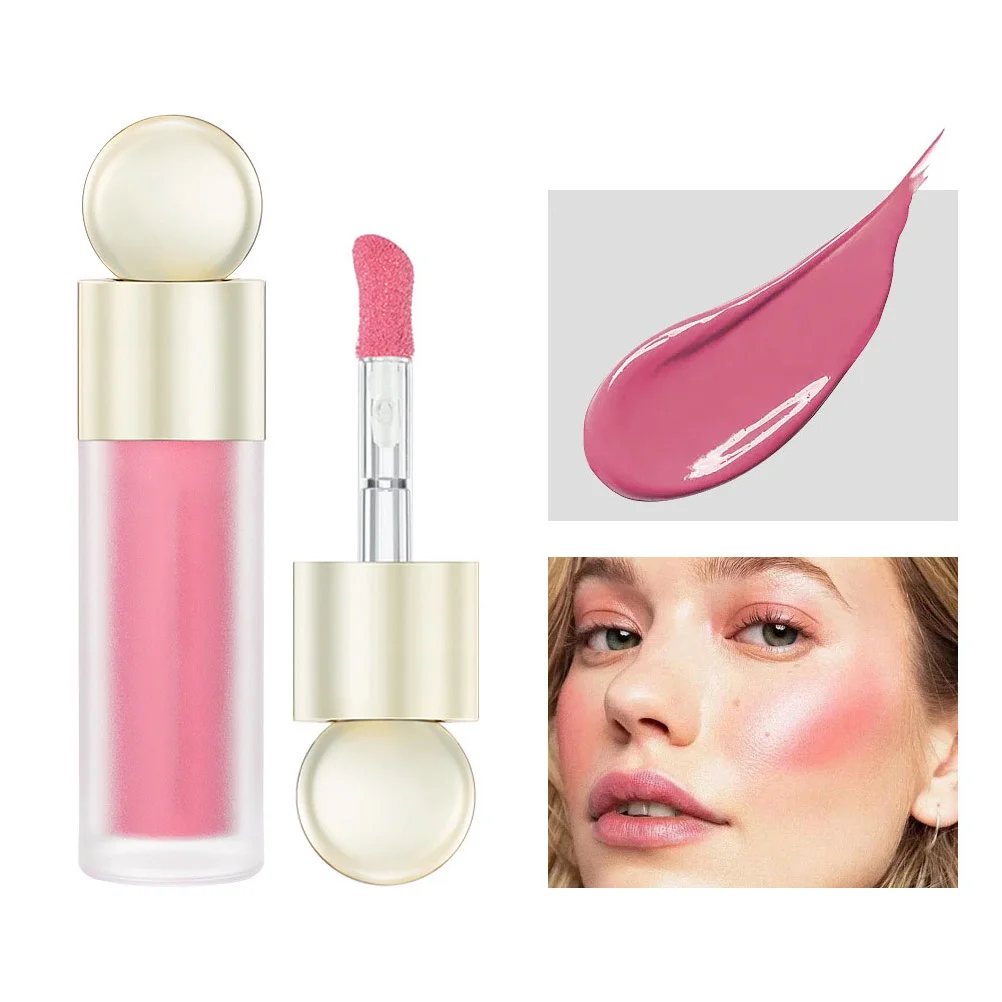 

5pcs Long Lasting Liquid Blush Cream For Face Makeup Charming Color All Day Wear Party Wedding Daily Use Facial Beauty