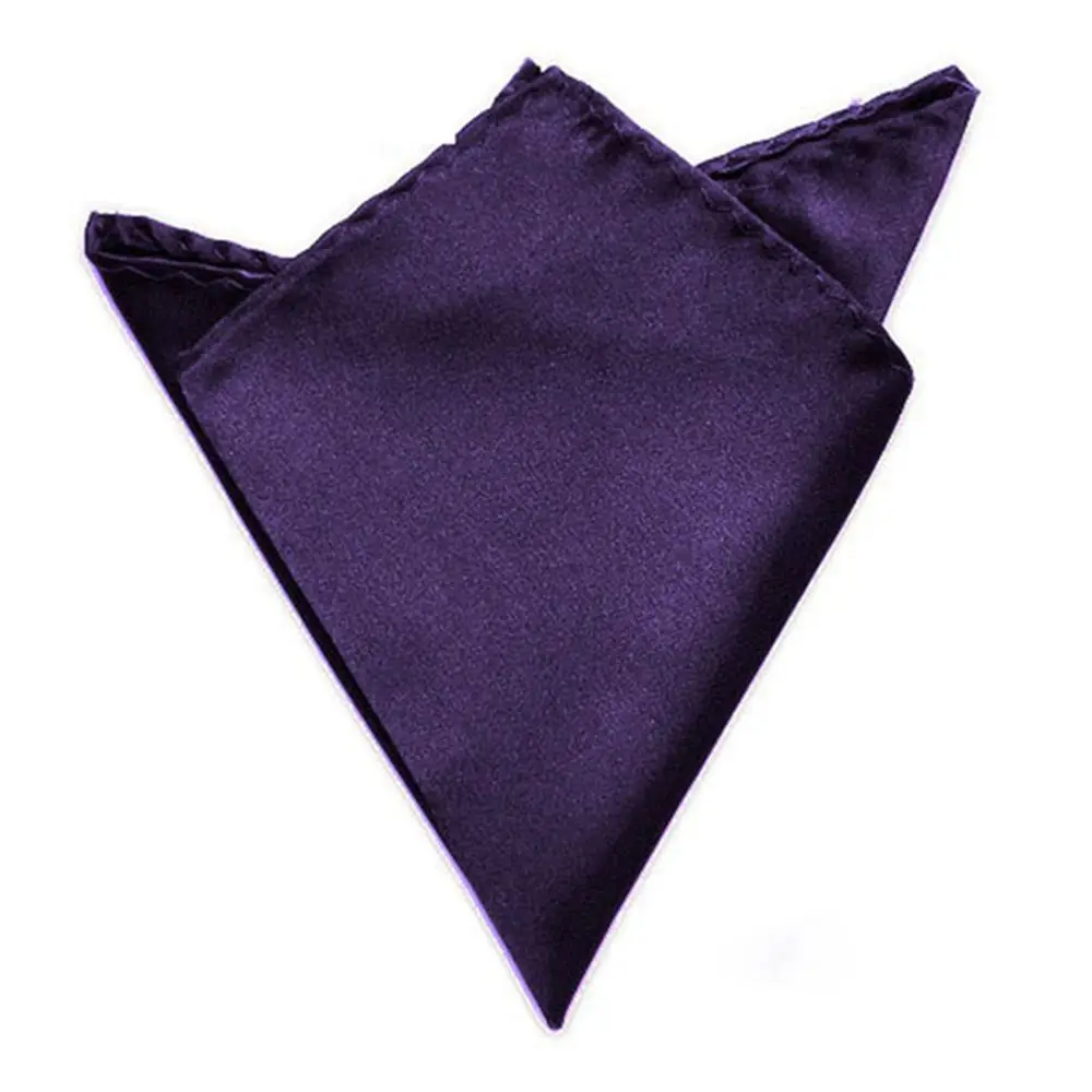 Fashion Gentlemen Suit Satin Plain Pocket Square Men Plain Hanky 15 Color Solid Silk Handkerchief Pocket Square Hanky