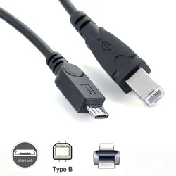 Cable micro usb macho a USB 2,0 B macho, Cable OTG de datos, escáner de impresora de teléfono, compatible con teléfono inteligente y tableta