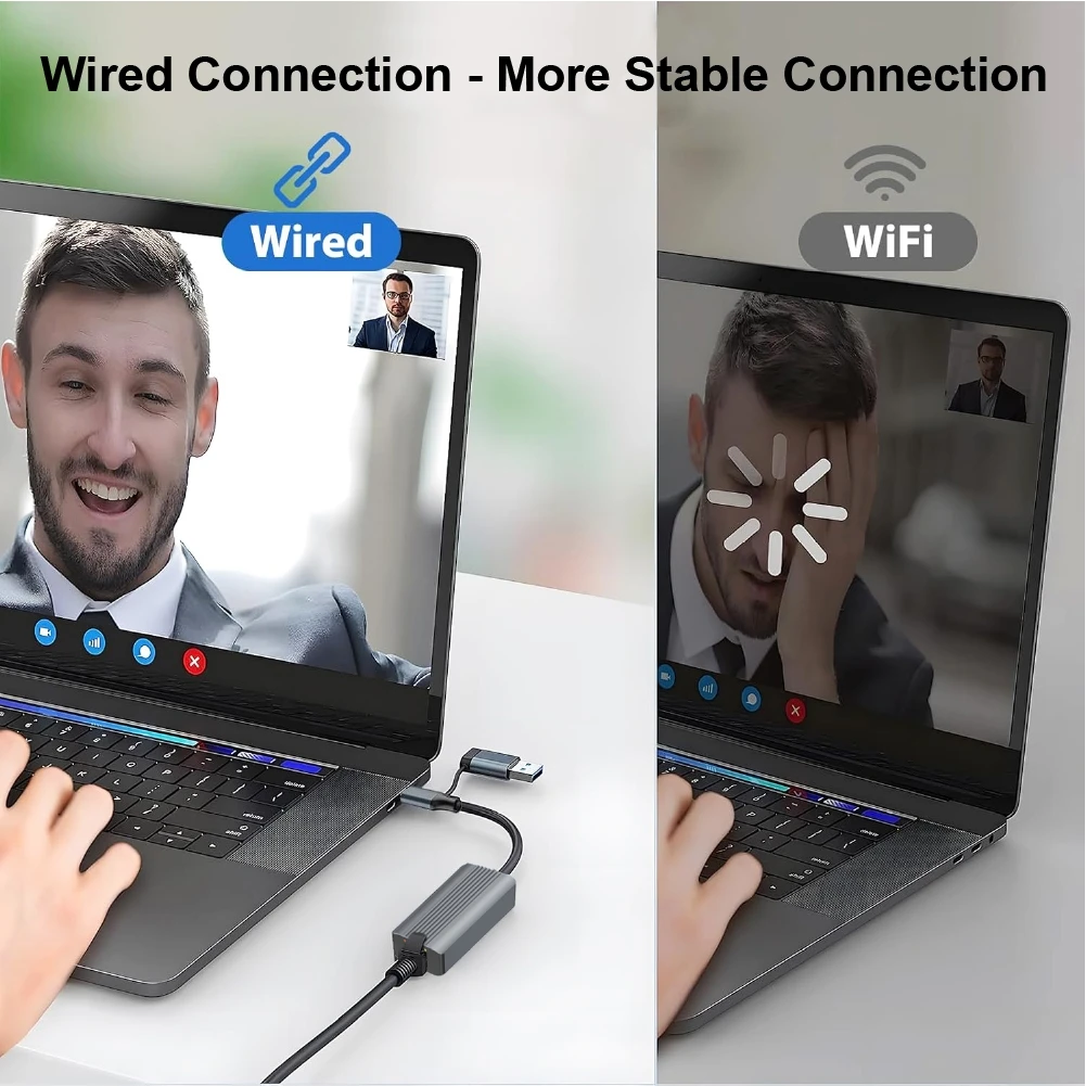 Adaptador Ethernet 2.5G, portátil USB3.0 Typec a concentrador de red RJ45 2500Mbps, para Windows 10/11, Mac OS, MacBook