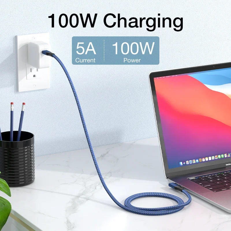 Кабель USB4 40 Гбит/с, 1 м, угловой кабель USB 4,0, штекер типа C, PD, 100 Вт, быстрая зарядка, совместимый угловой кабель Thunderbolt 3 4