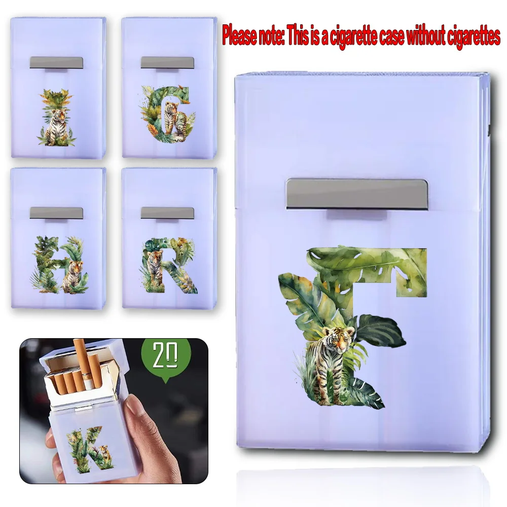 Waterproof Cigarette Storage Box With Magnetic Buckle Plastic Cigarette Organizer Suit For Out Carry Jungle Tiger Letter Pattern