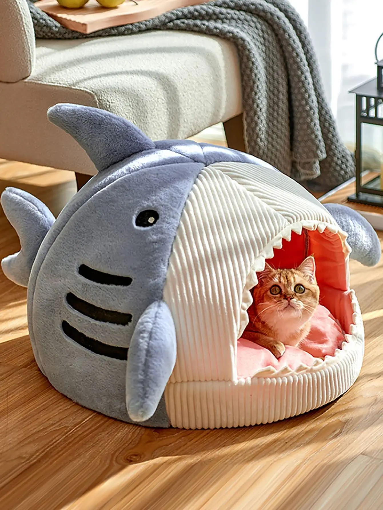 

1pc Cute Cat Bed For Indoor Cats Soft Pet Cave Beds Cozy Dog House Cushion Kitten Lounger Tent Mat