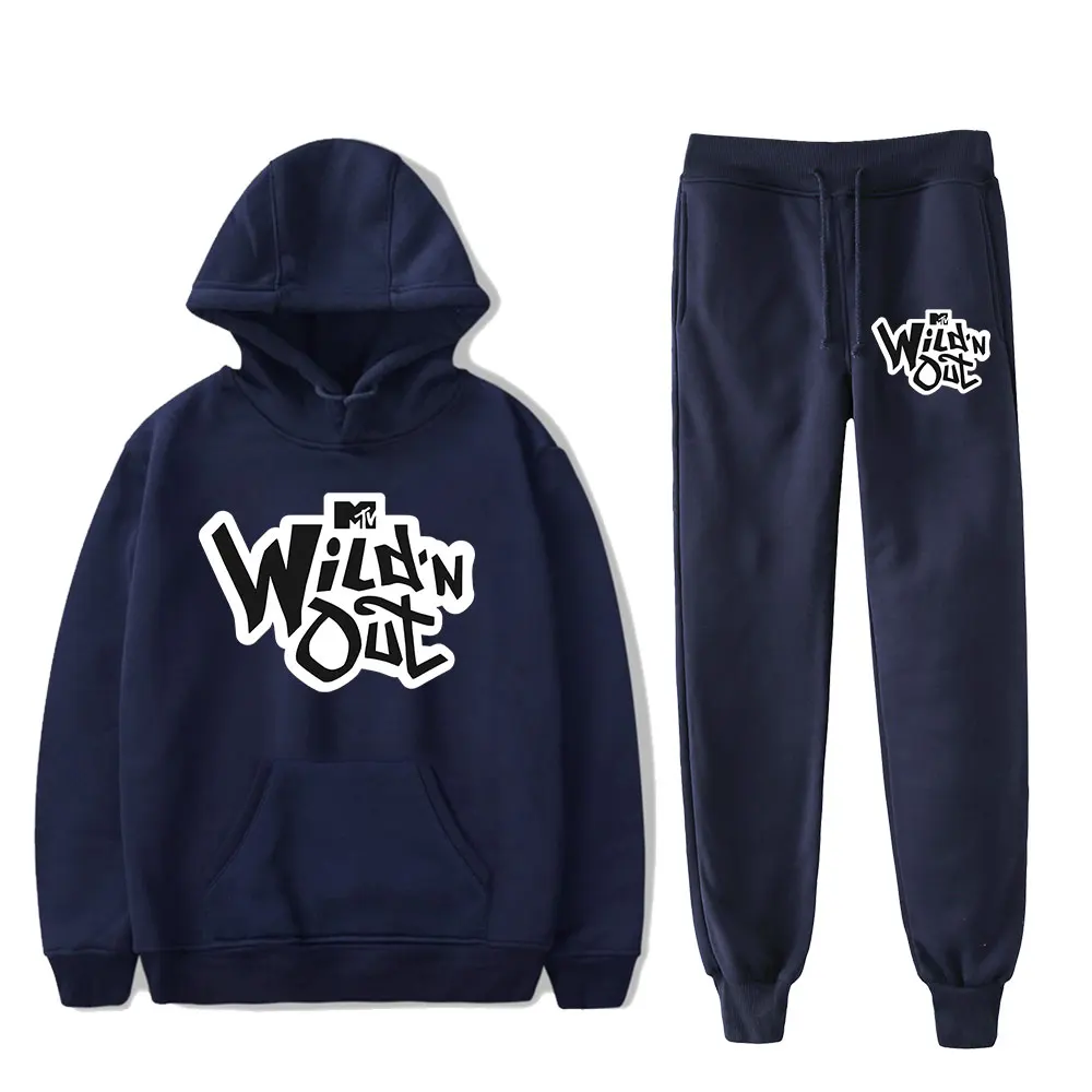 

Wild 'N Out Logo Merch Tv Series Hooded Two Piece Set Sweatshirt Men/ Women's Set Fans Pullover