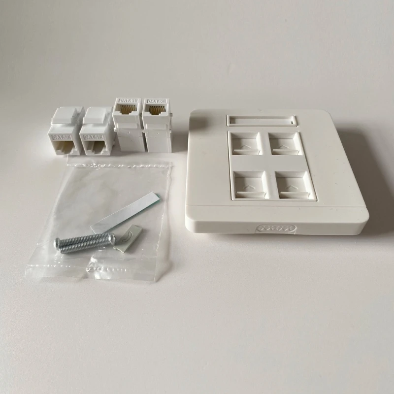 86x86mm Female To Female CAT6 Gigabit 1/24 Ports Network Wall Plug RJ45 CAT6 CAT5E LAN Faceplate Internet Straight Plug Outlet