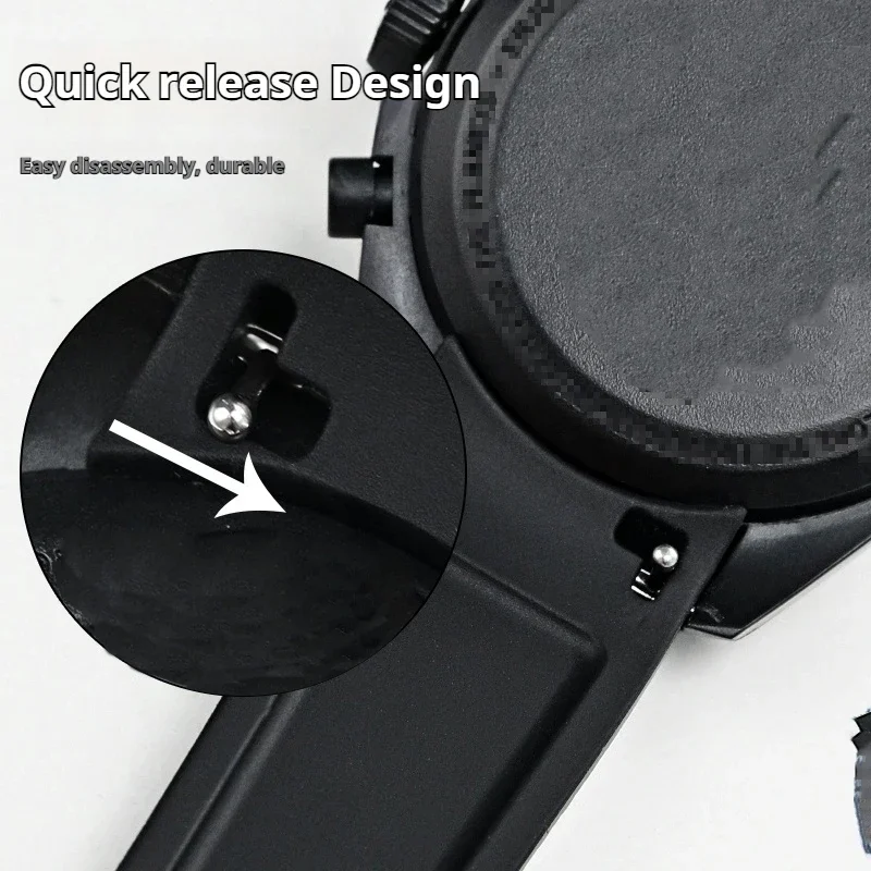Texture Liquid Silicone Strap 20mm for Omega X Swatch MoonSwatch 1965 Curved Quick Release Men Women Replace Watch Band Bracelet