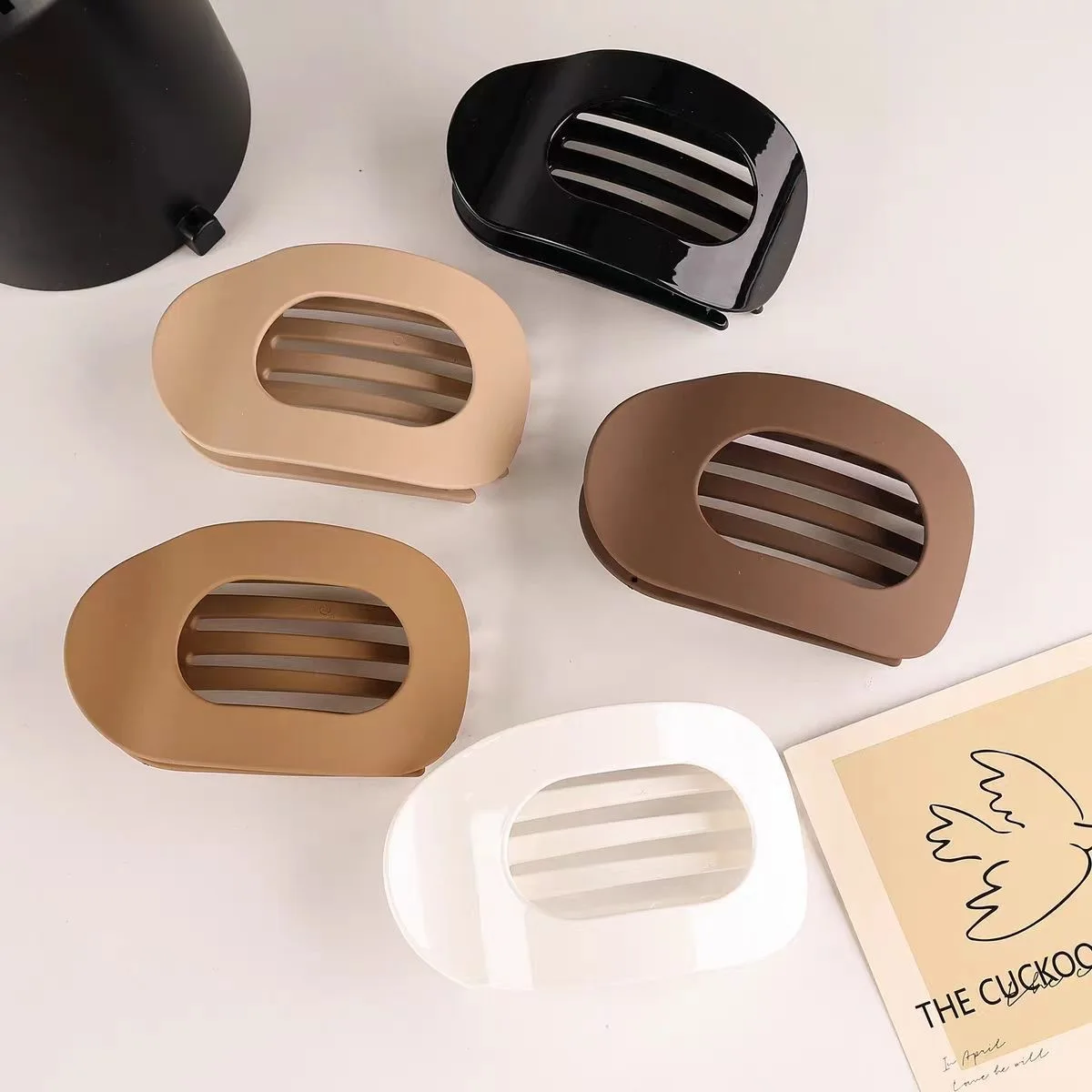 2 flache elliptische Haarspangen, Entenschnabel-Clips mit starkem Griff, einfaches Haar-Accessoire für Hochsteckfrisuren auf der Rückseite des – Detail 11