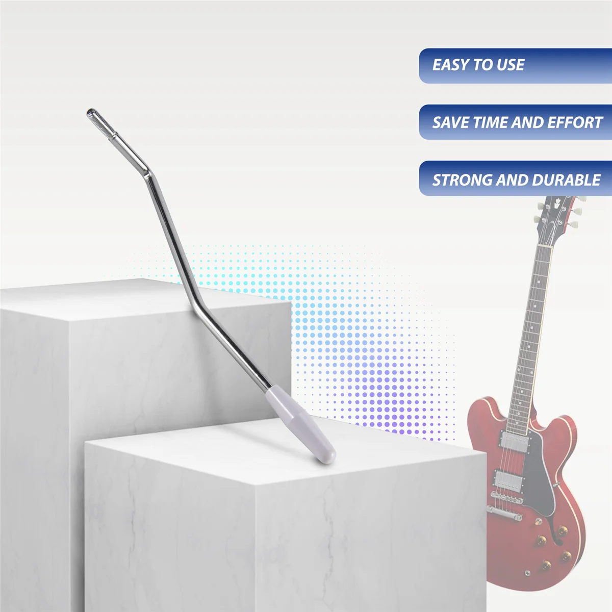 Silver 5.0Mm Rocker Tremolo Arm Vibrato Steel Lever For Electric Guitar Instruments Rich