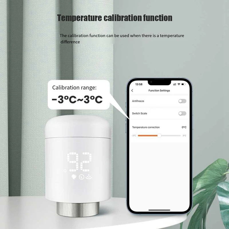 1 PCS Tuya Zigbee Thermostatic Radiator Valves White Plastic App Control Heating Thermostat Temperature Controller