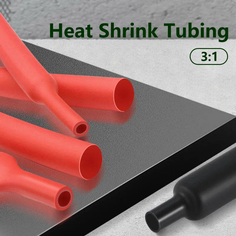 

100 Meters/ 10M 3:1 Heat Shrink Tube with Glue Polyolefin Wire Cable Sleeving Tubing Shrinking Assorted Heat Shrink Tube