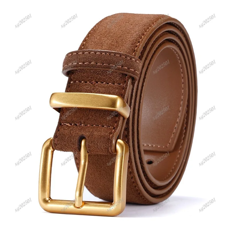 

Women's Faux Suede Leather Belt Double Sided Cowhide Pin Buckle Waistband