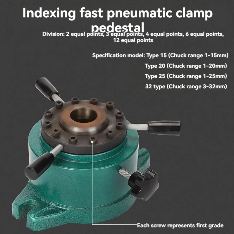 Pneumatic Seat Manual Clamp Seat Vertical Instrument Lathe Indexing Head Quick Hexagonal Material