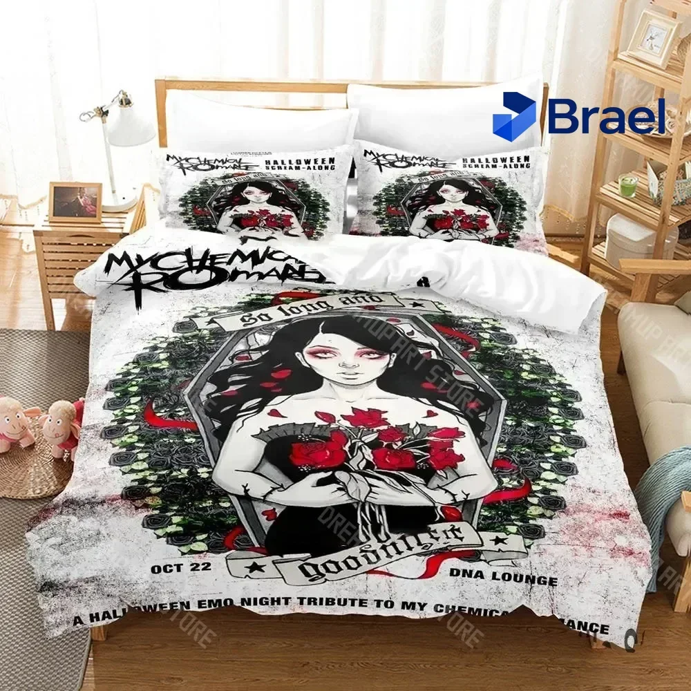 Exquisite 3D Print My Chemical Romance Bedding Set Boys Girls Twin Queen King Size Duvet Cover Pillowcase Bed Boys Adult