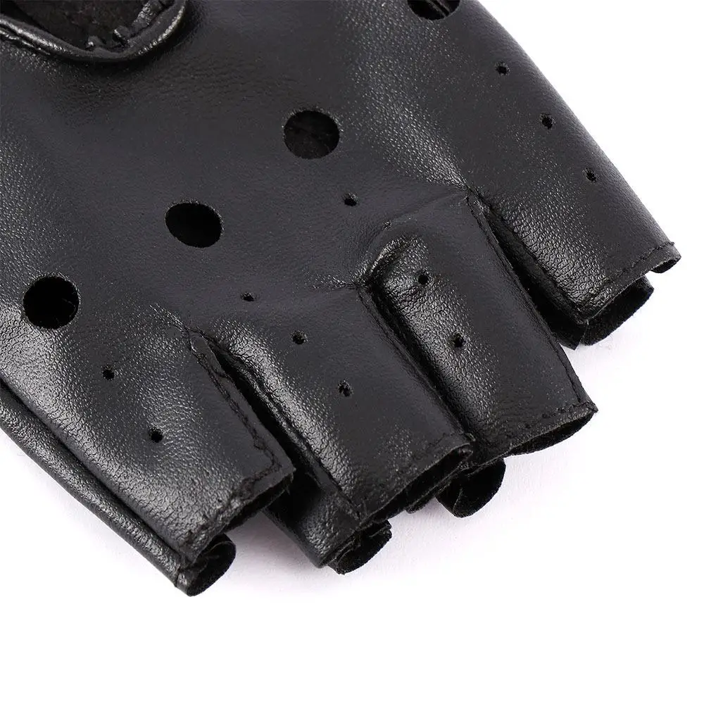 New Fingerless Gloves Black Women Gloves PU Leather Half Finger Driving