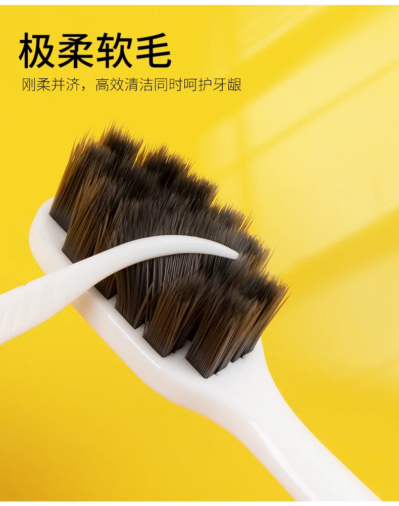 Manual toothbrush with soft bristles, two couples set, cleans teeth, moderate soft bristles, cleans tongue coating
