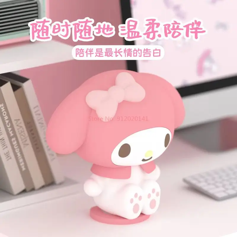 Sanurgente-Veilleuse en silicone My Melody, figurines d'anime, lumière Melody Clap, chambre à coucher, sommeil, escales, lampe de nuit, cadeau d'ornements, chaud, nouveau