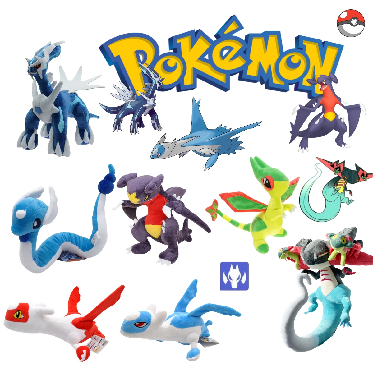 

Плюшевая игрушка-плащ Pokemon Pikachu Dragapult Dreepy Drakloak Mega Rayquaza Doll Dialga Flygon Garchomp Latios Latias Gible Dragonair