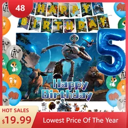 New Cartoon The Wild-Robotes Children Birthday Party Number Balloon Banner Background Cake Topper Decoration Supplies Baby Gifts