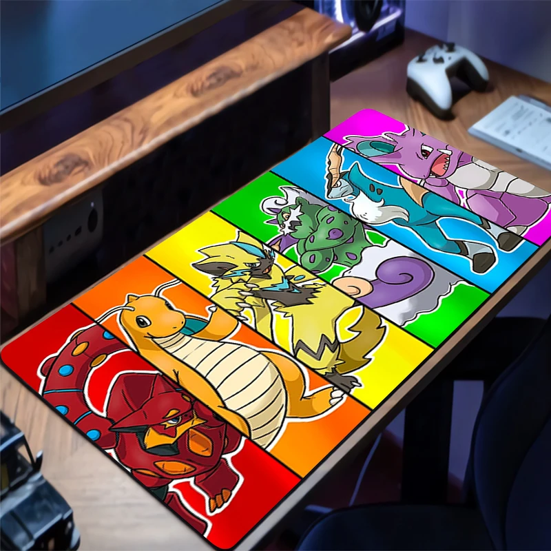 Colorful Mouse Pad Computer For E-sports Players Laptop anime Keyboard Pad Pokemon Natural Rubber Lock Edge Mousepad PC Desk Mat