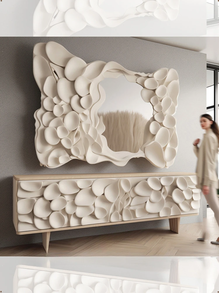 Original wood style TV cabinet, creative, fashionable and personalized cream style dining cabinet