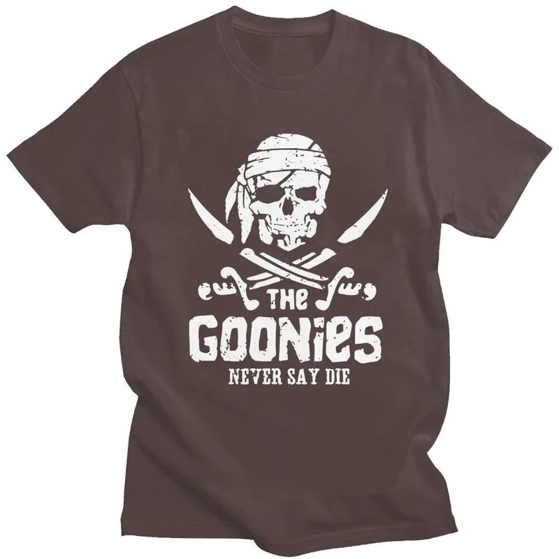 Handsome The Goonies Skull Pirates T Shirt Men Short Sleeve 100% Cotton T-shirt Graphic Movie Film Tee Streetwear 65761