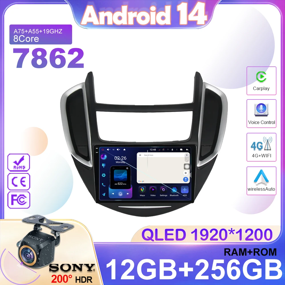 Car Radio Carplay For Holden Chevrolet Trax Tracker GPS Navigation Video Android Auto Stereo Multimedia Player 5G Wifi No 2din