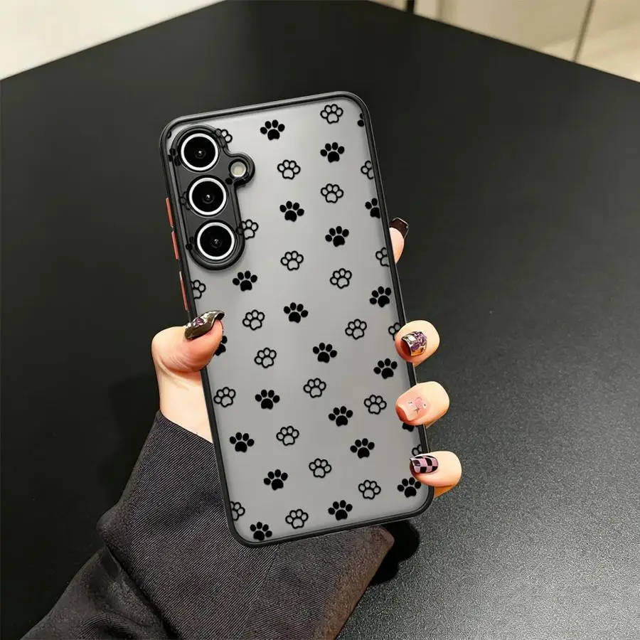 Case for Samsung Galaxy A53 A56 A55 A34 A36 A73 A33 A17 A52 A14 A23 A54 A16 A15 A35 A52S A72 Phone Cover Tiny Paw Repeat