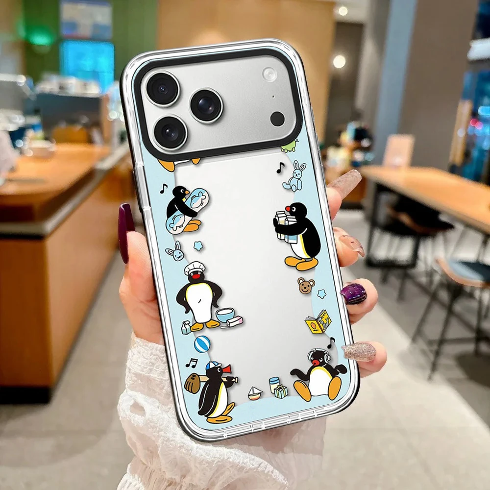 

Cartoon Vacation Penguin White Border Magnetic Impact Phone Cover for IPhone 12 13 14 15 16 17 Pro Max Case for IPhone 17 Air