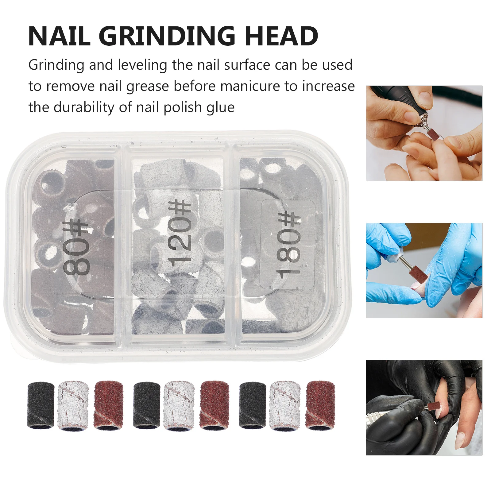 네일 그라인딩 헤드 매니큐어 샌드 링 1박스 네일 살롱 용품 DIY 페디큐어 아트 도구 드릴 폴리싱 밴드