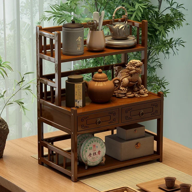 

Маленький рабочий стол BoguКитайский чайный столик из нелиссива дерева, чайный сервиз, подставка для горшков Zisha, место для чая