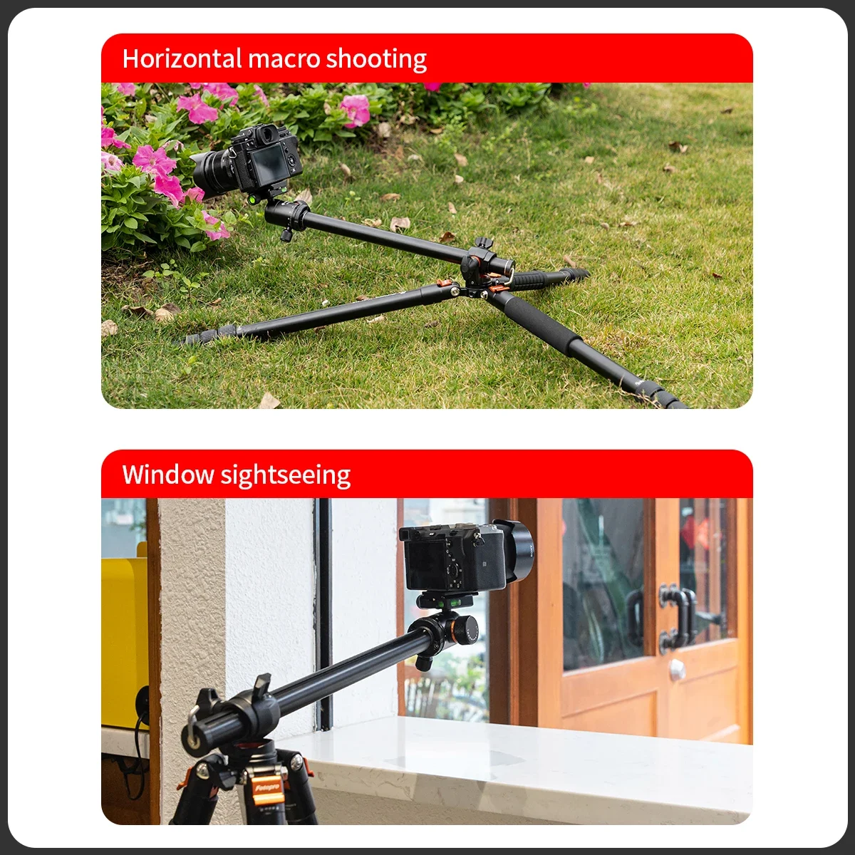 2025 كاميرا ثابتة احترافية حامل Monopod ارتفاع قابل للتعديل حامل ثلاثي رقمي عالمي مطوية حامل ثلاثي أفقي #3