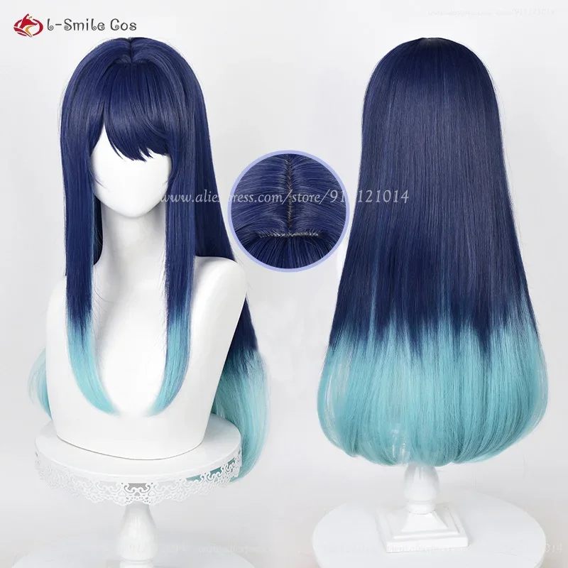 2 Styles Anime Kurokawa Akane Cosplay Wig Blue Gray Gradient Wigs Heat Resistant Synthetic Hair Akane Kurokawa Wigs + Wig Cap