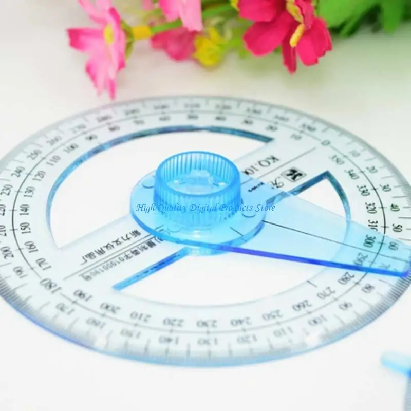 U2JE 360-Degree Protractor Circle Protractor Ruler Plastic Measuring Protractor Measuring Tool for Angle Measurement