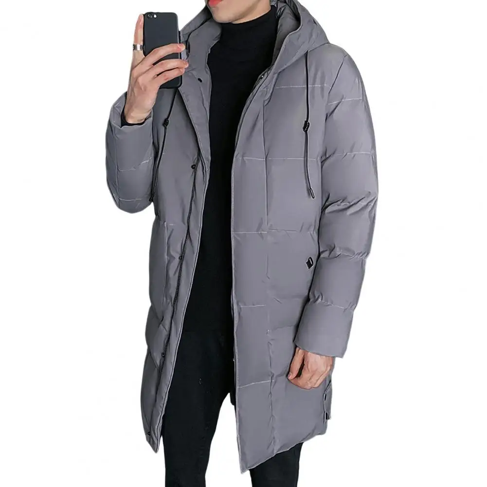 Thicken Parkas Winter Men's Warm Hooded Jacket Black Loose Long Coat Windproof Female Cotton Overcoat