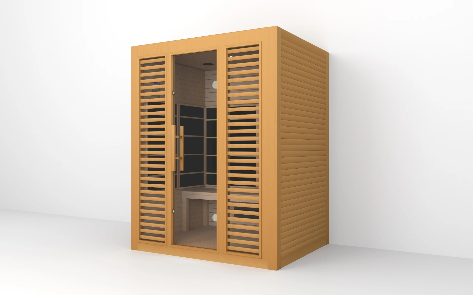 Modern Home Use 3 Person Hemlock Wood Far Infrared Sauna Room For Apartment-Friendly Spaces